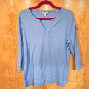 Orvis Blue 3/4 Sleeve Polo Tunic